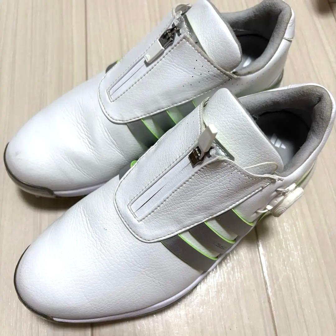 adidas GOOST ゴルフシューズ 女性用 ホワイト/グリーン