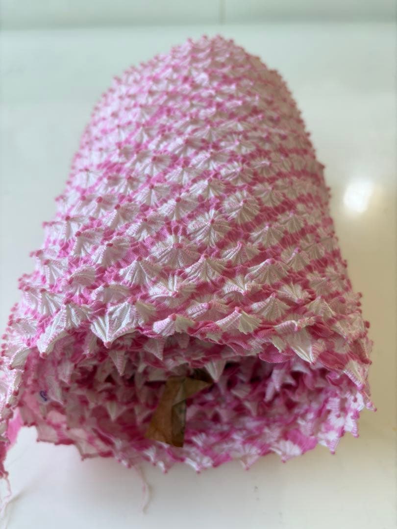 有松絞り　反物　レア色　ピンク