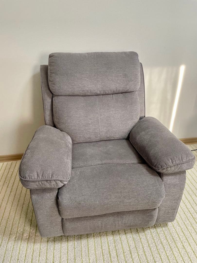 LOWYA 電動リクライニングソファ 1人掛け グレー