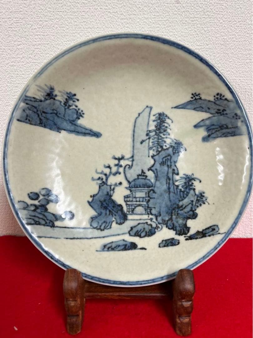 古美術　清時代染付皿　西き--155