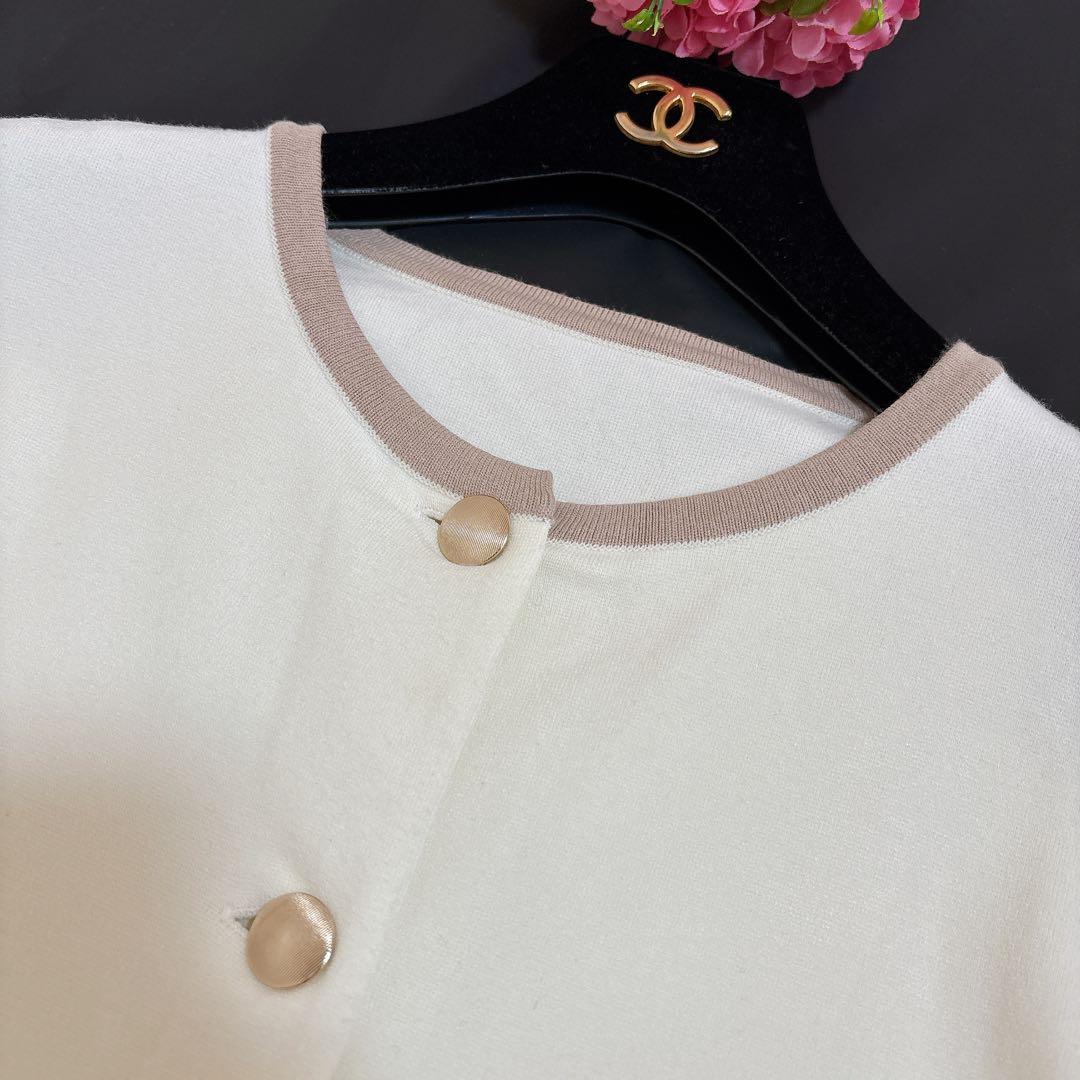 2024年モデル☆フォクシー カーディガンTimeless 金ボタン バイカラー