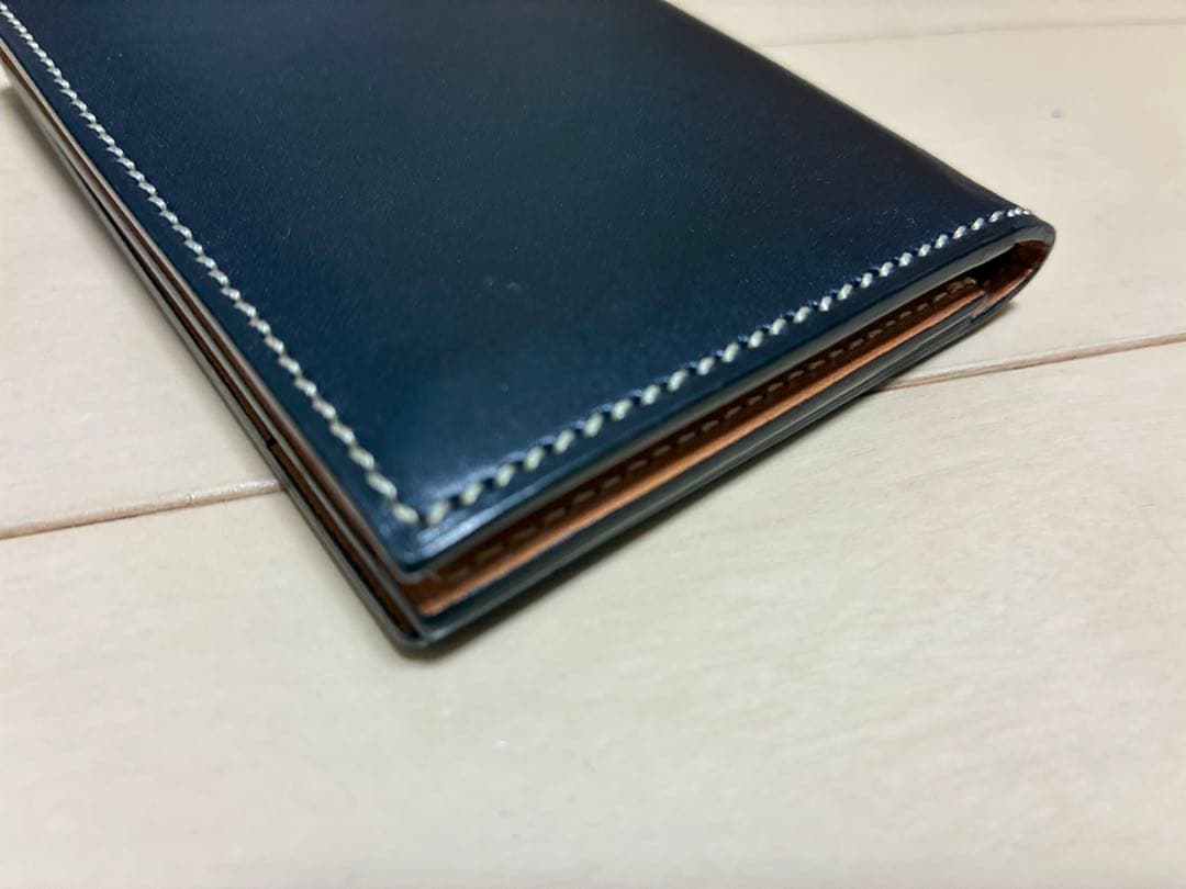 万双　双鞣和地　名刺入　ネイビー