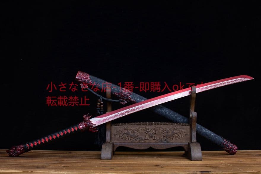 蒼鸞烈炎刺繍春刀-高性能マンガン鋼 武具　刀装具　日本刀　模造刀 居合刀