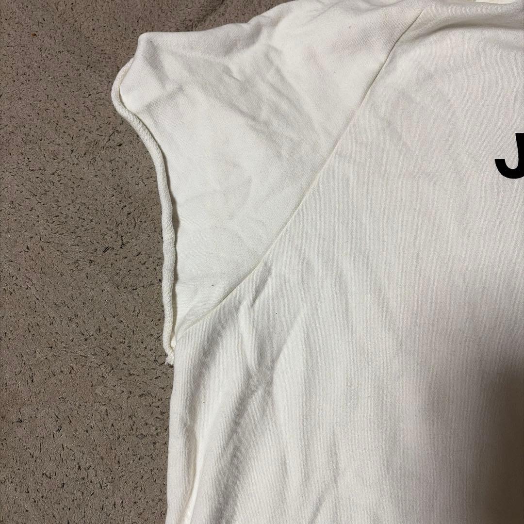 J.S.B. フード付きホワイトパーカー　袖なしXLサイズ