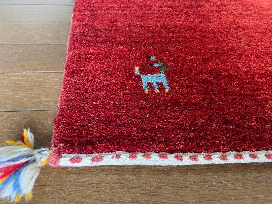 ギャッベ　ペルシャ産（104×153)　1点もの　カーペット　ウール100%