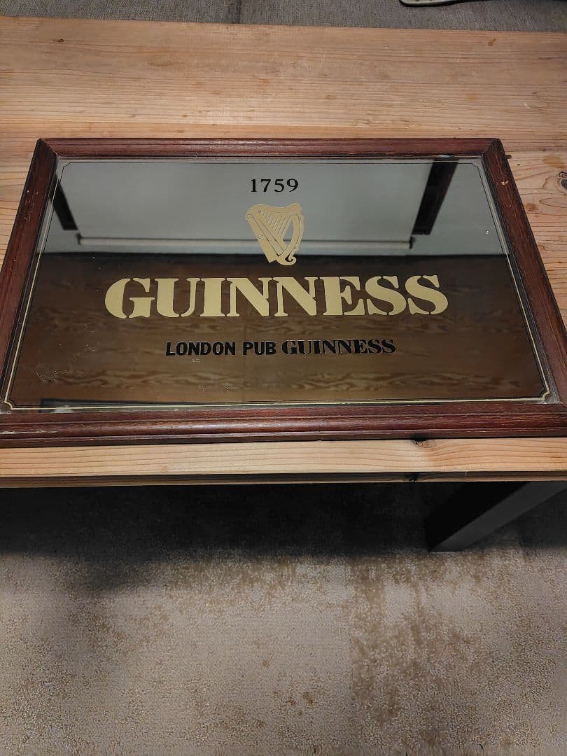 GUINNESS フレーム付きアンティークパブミラー　　非売品