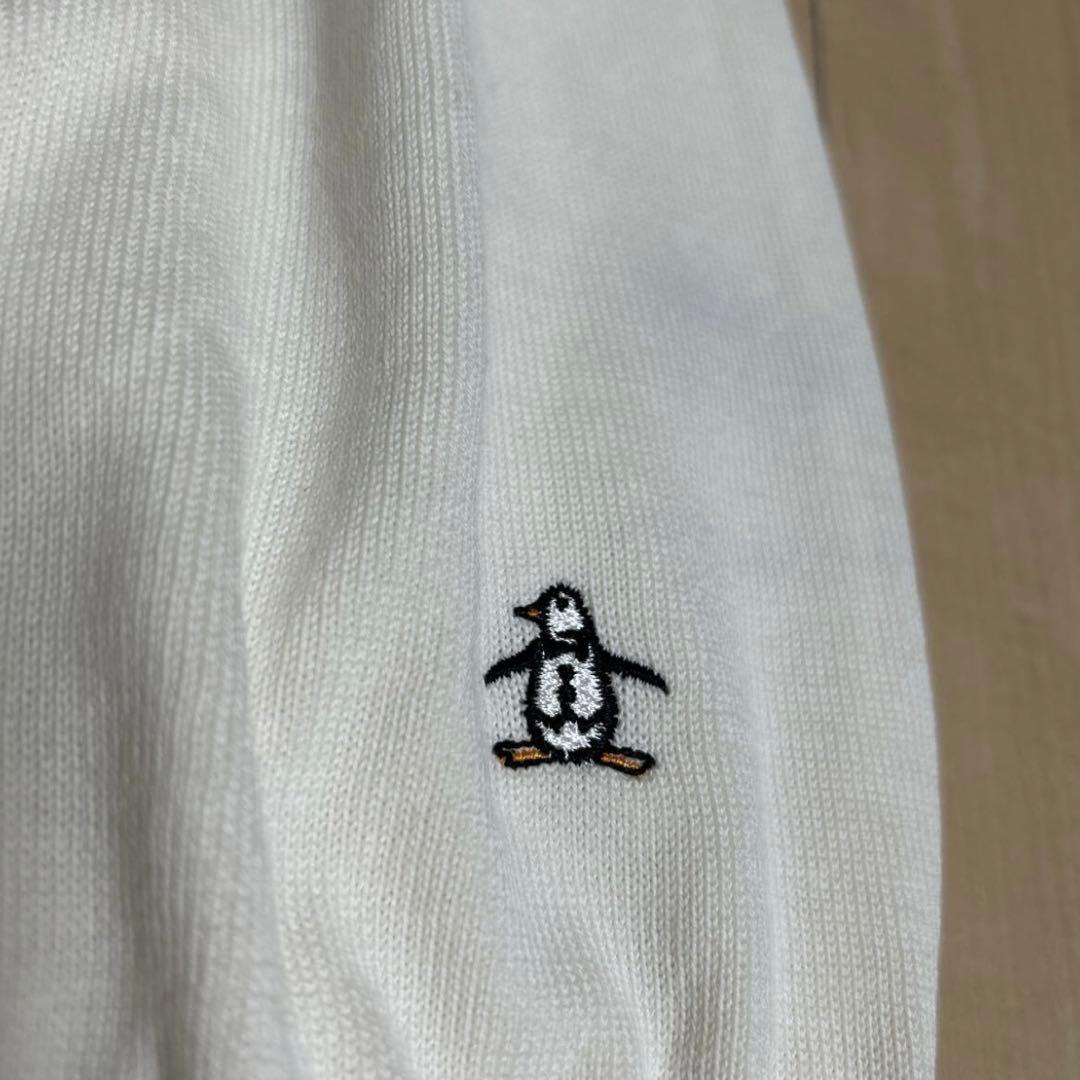 新品マンシングウェア M ゴルフベスト　東洋紡ミラクルケア　金ボタン　Vネック白