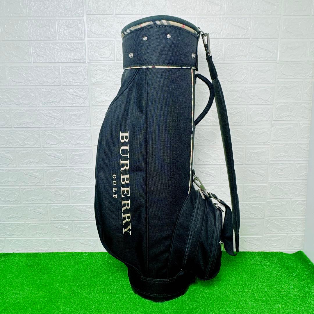 希少☆ バーバリー BURBERRY キャディバッグ ゴルフ 黒 ノバチェック