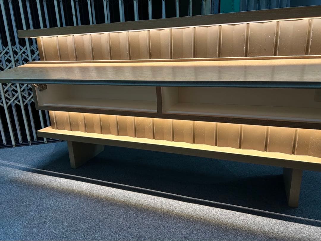 店舗用 木製カウンター 幅150cm 間接照明付き　受付　店舗什器