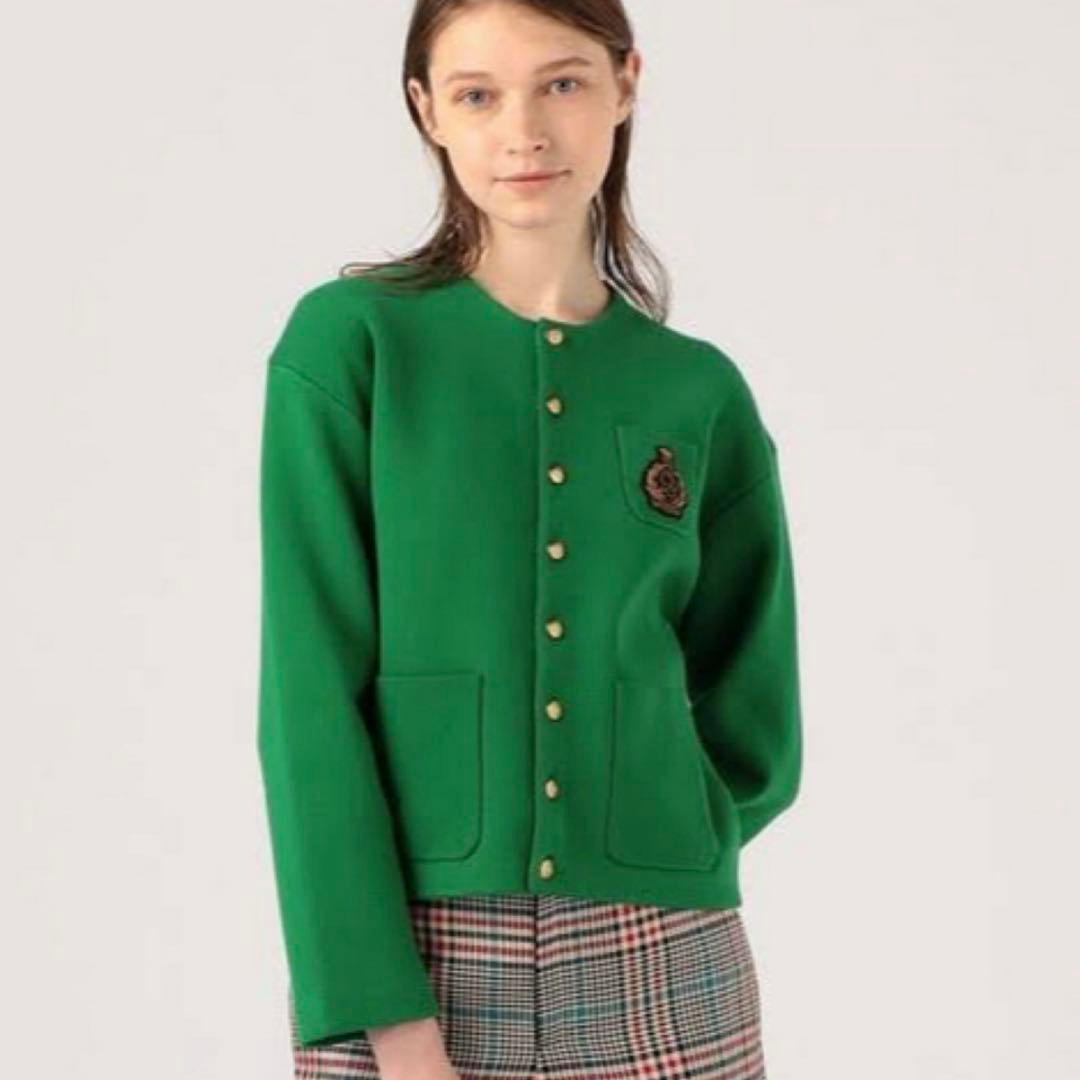 CABaN コットンカシミヤ エンブレムクルーネックカーディガン ¥46,200