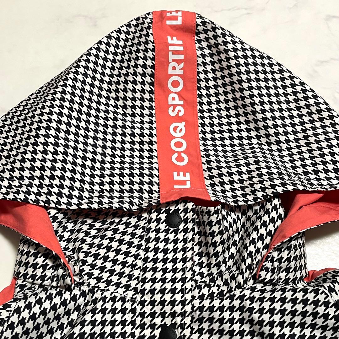 極美品♪ ルコックスポルティフ ゴルフ レインウェア ワンピース 千鳥格子 L