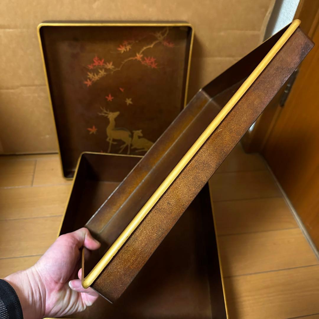 金蒔絵吉野山図硯箱 明治時代-19世紀頃 硯 水滴 双鹿 内梨子地漆器文房具