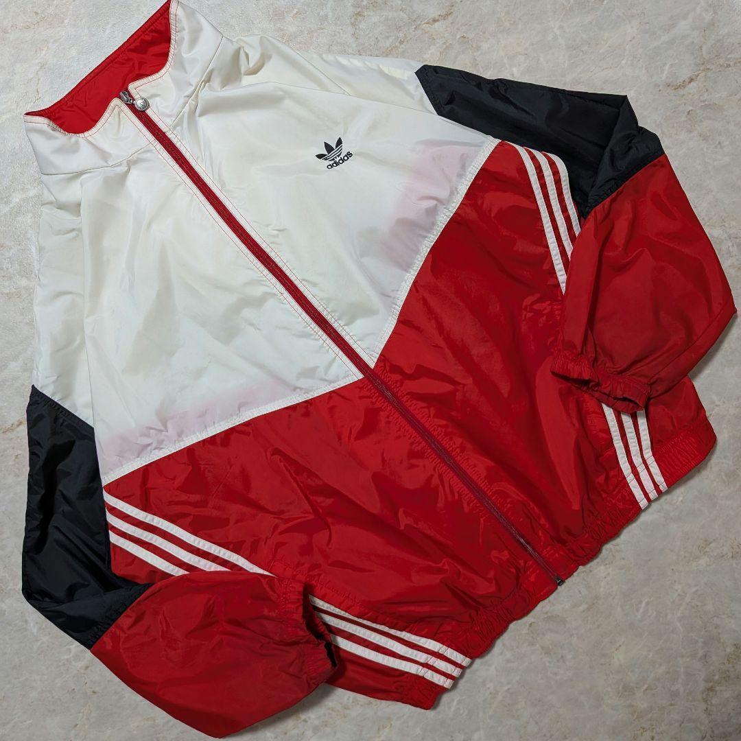 激レア⭐アディダス 90sヴィンテージナイロンジャケット 赤白黒2XL 常田大希