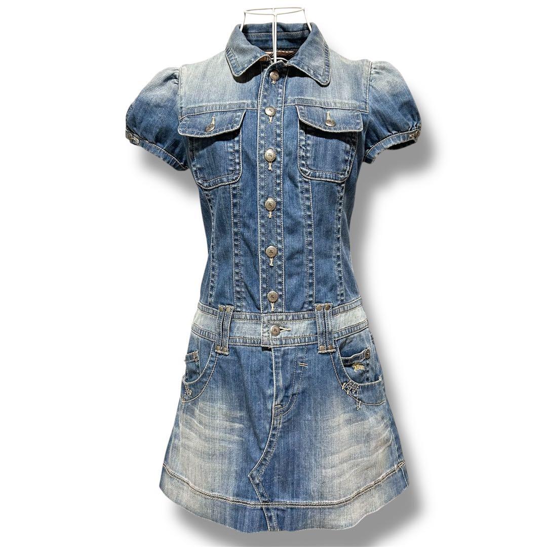 バーバリー ブルーレーベル デニムワンピース デニム ミニスカート ブルーデニム