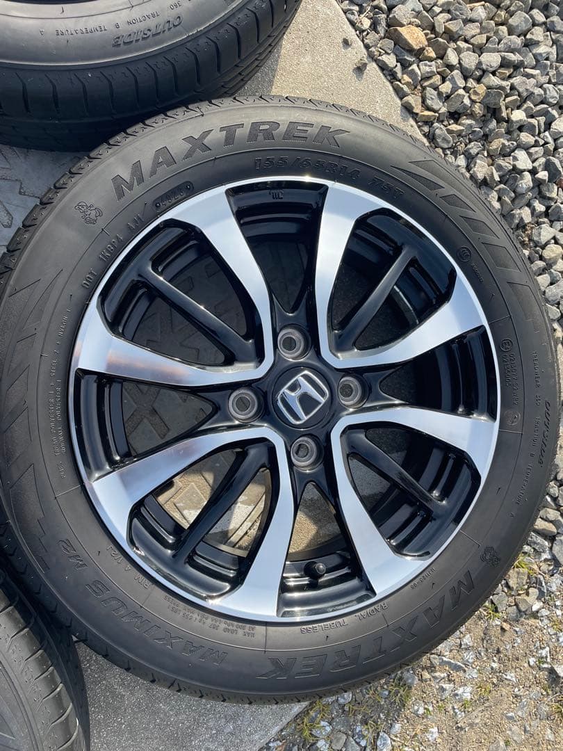 超バリ山タイヤ付 JF3純正 アルミホイール 4本155/65R14 N-BOX