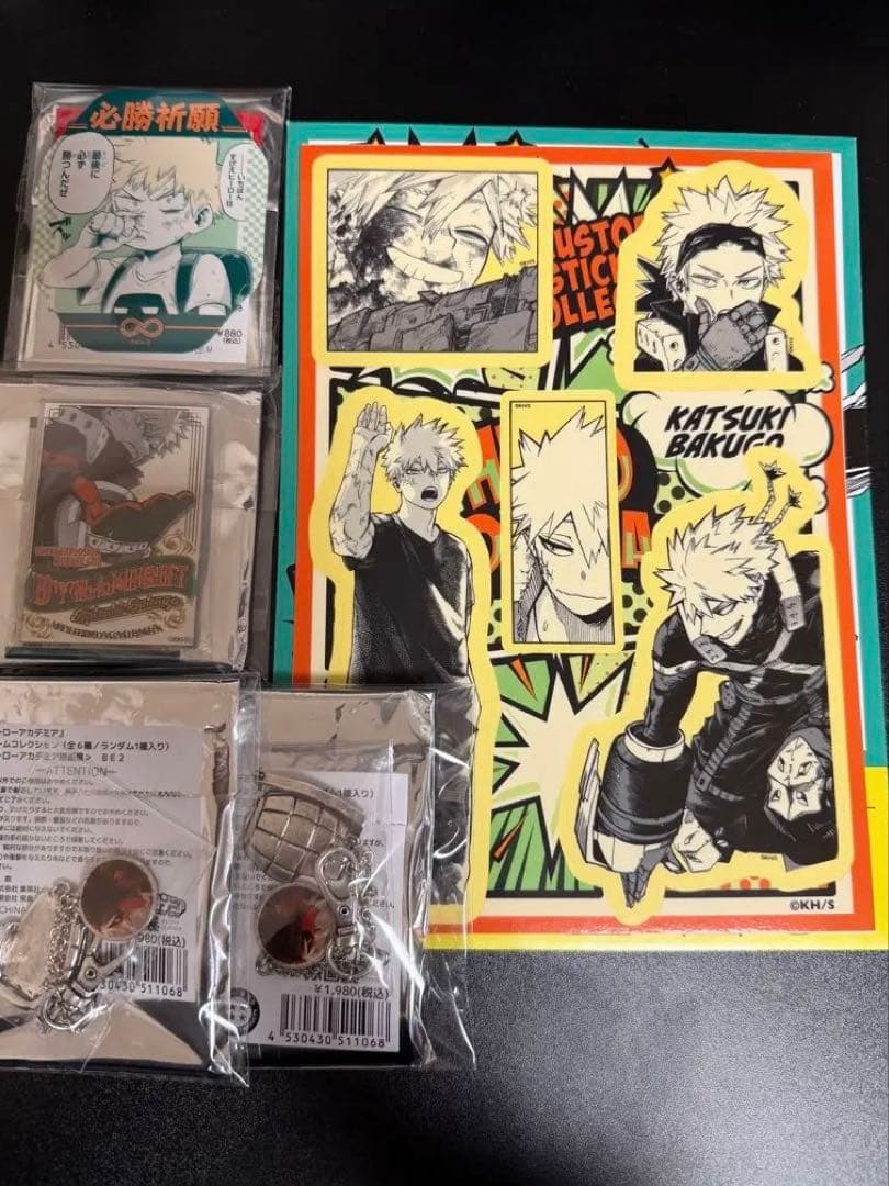 ヒロアカ 爆豪勝己 ステッカー 合金チャーム パブミラー風アクリルステッカー