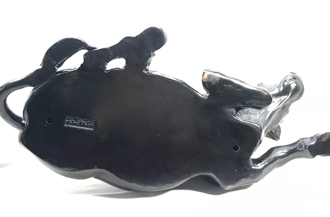 高岡銅器　牛　職人　般若　純一郎作　座牛　銅製　牛の置物　縁起物　インテリア