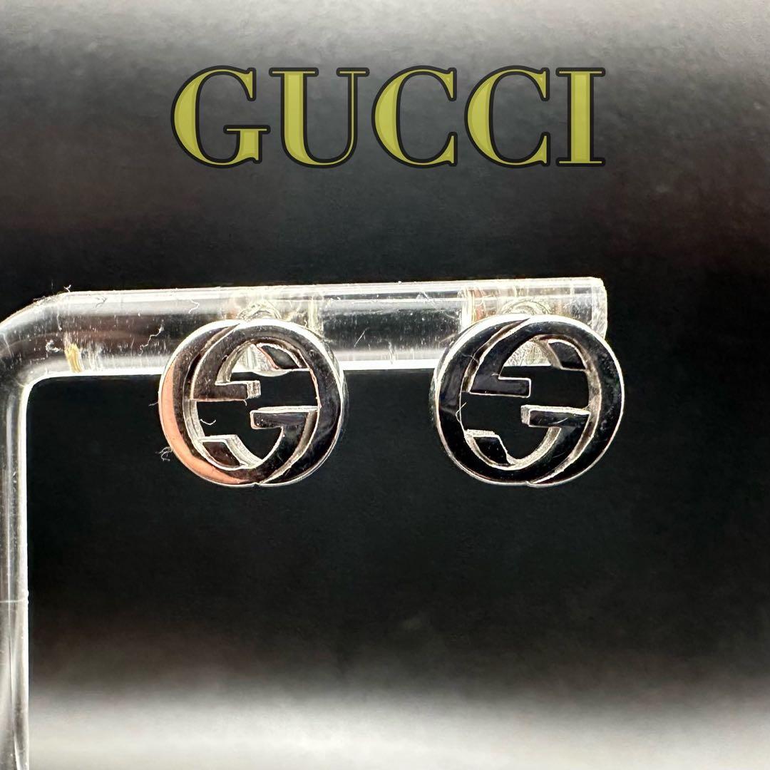 極美品✨　GUCCI　ピアス　インターロッキング　ロゴ　刻印　894