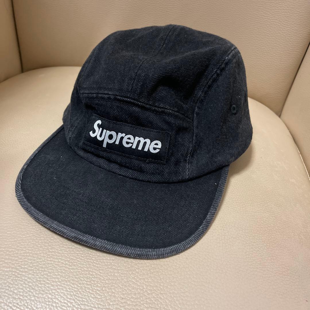 Supreme ブラック 5パネルキャップ