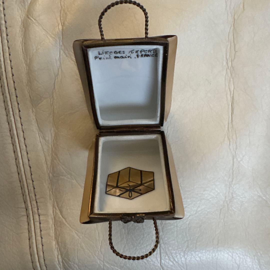 レア　リモージュ製big brown bag フランス製　アンティーク