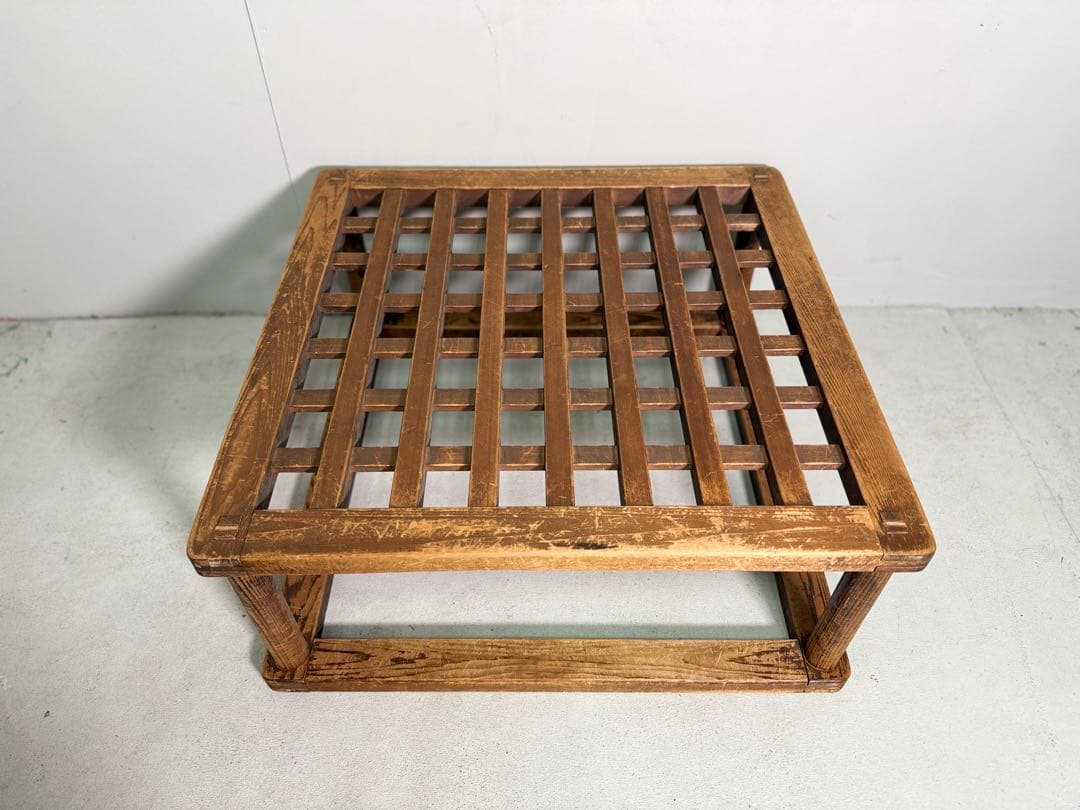 T31 古民具 アンティーク やぐらこたつ ビンテージ家具 木製格子造
