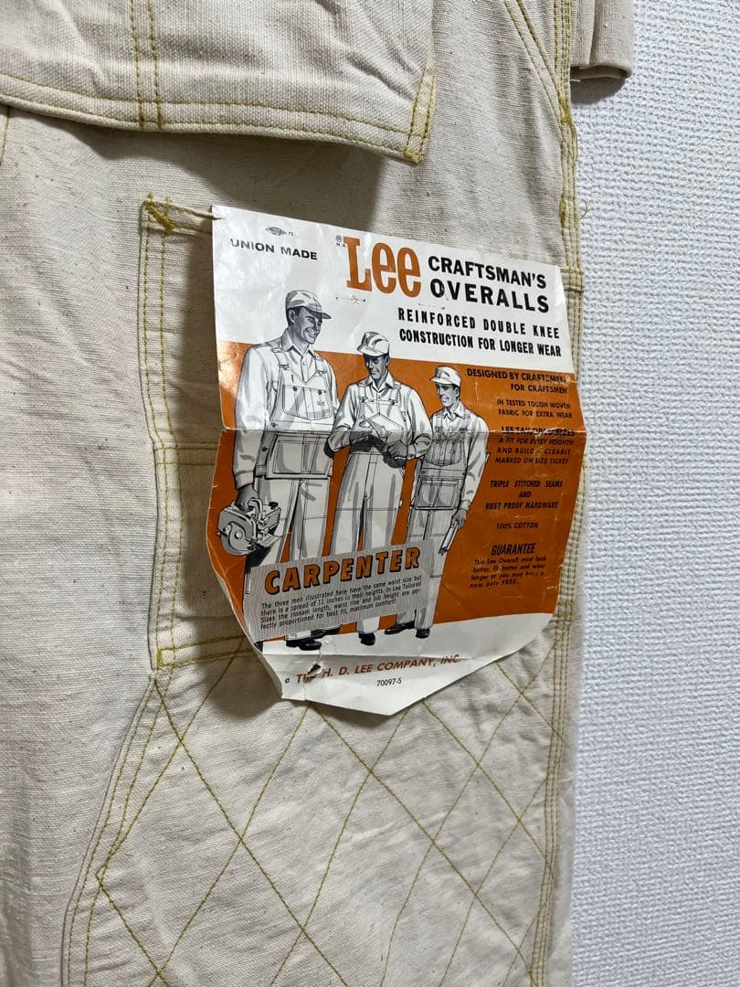 【デッドストック】70s Lee オーバーオール ダブルニー