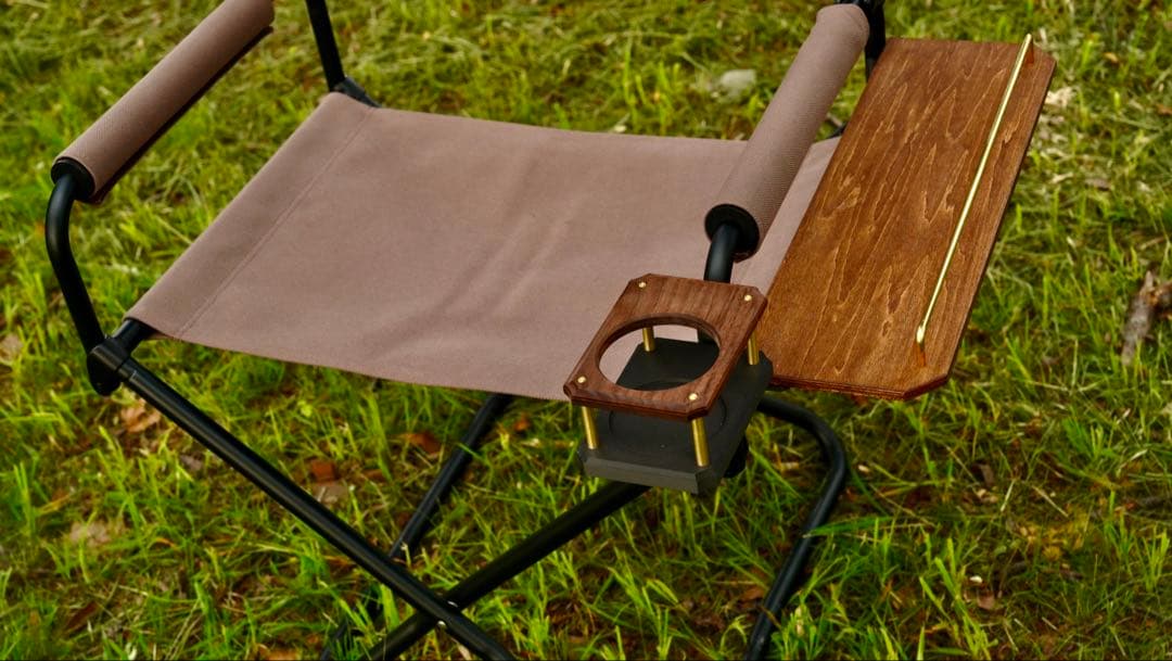 ウォールナット×真鍮 ドリンクホルダー（スノーピークFDチェア専用）