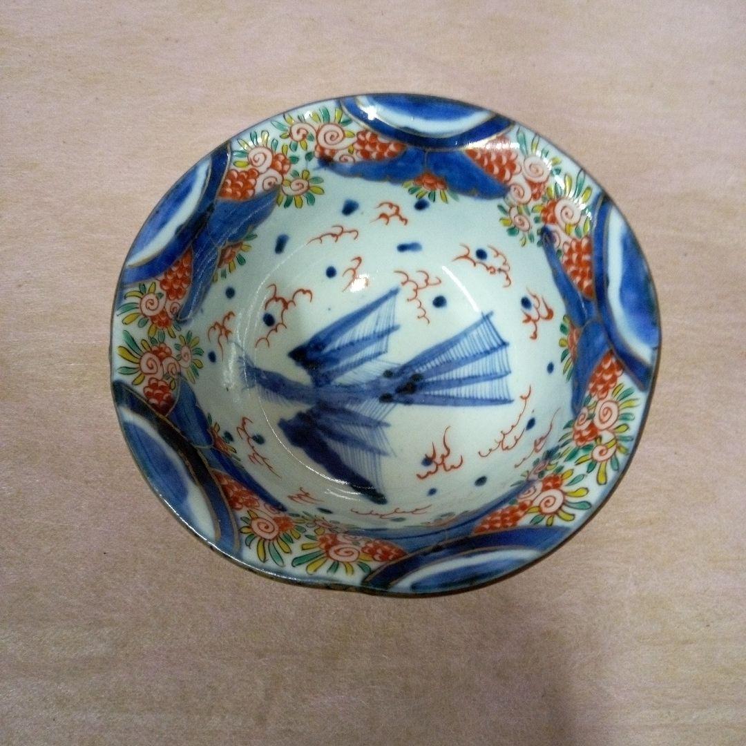 古伊万里　麒麟鳳凰文様錦三ツ鉢　古美術　古道具　骨董品