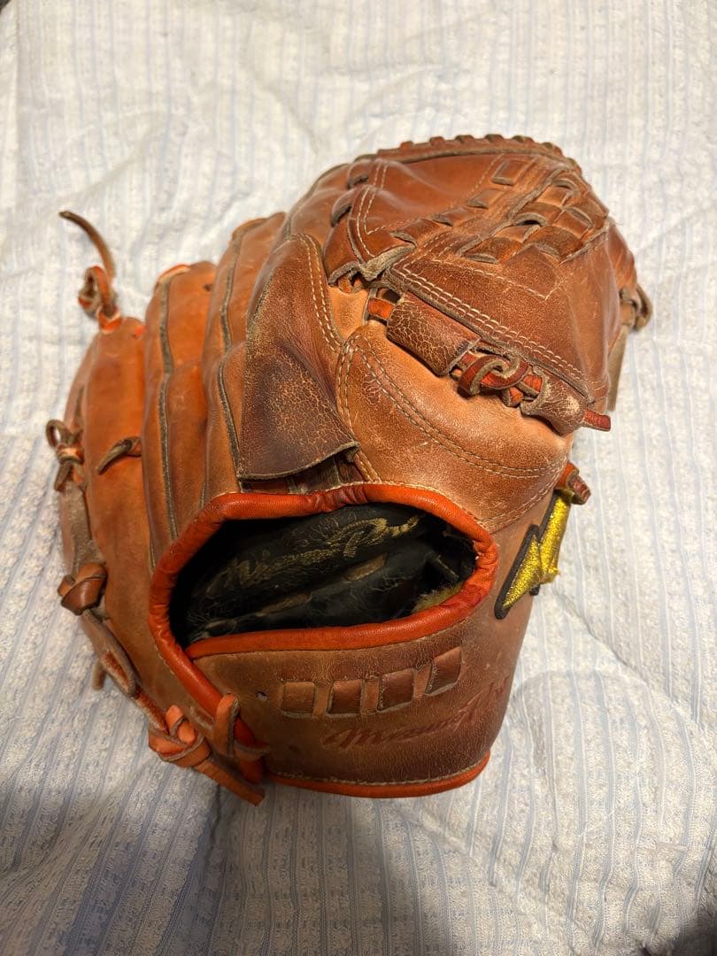 ミズノプロ 硬式投手用グローブ 右投げ用 オレンジ