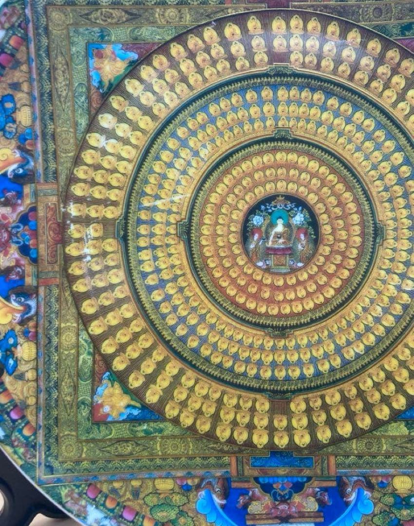 中国古美術・骨董品・旧蔵粉彩陶芸　大清乾隆年製萬佛彩飾皿・置物・茶道具・極細工