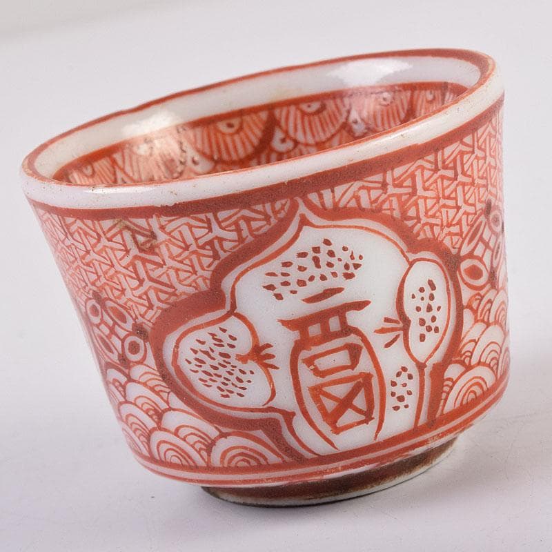 煎茶道具　赤絵宝珠文　煎茶器　五客　C　R8961