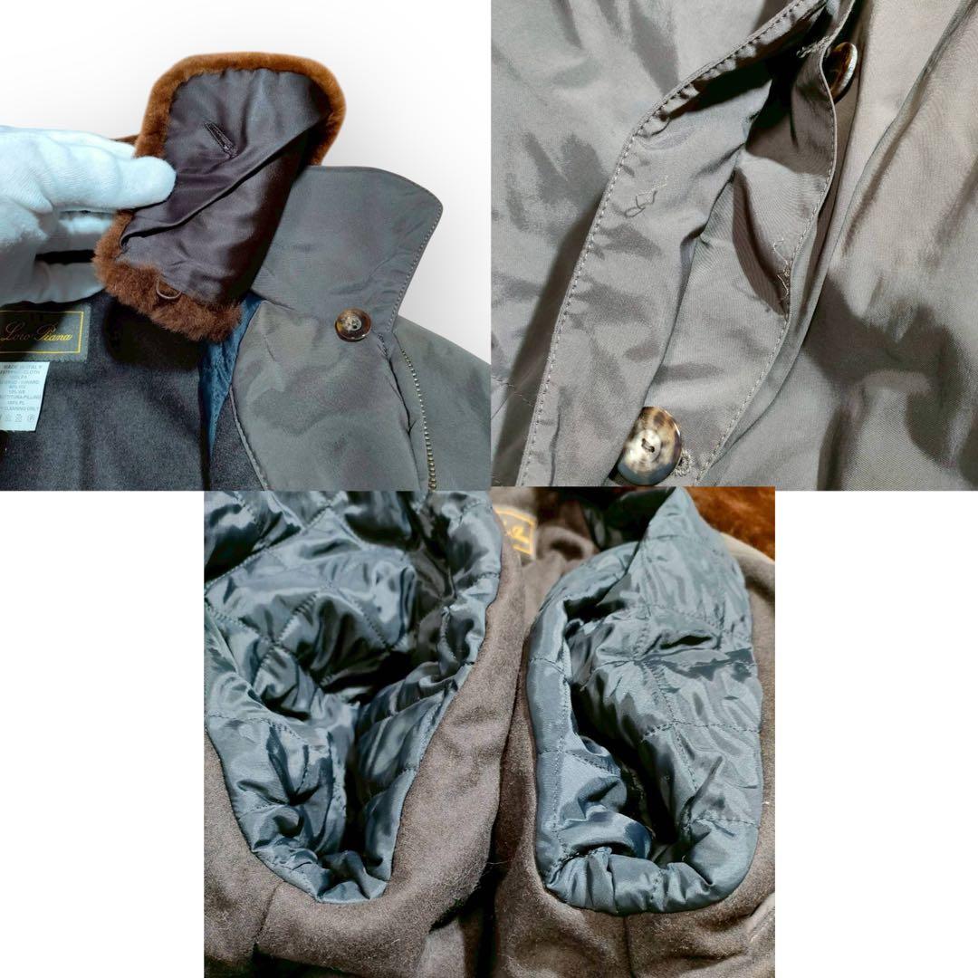 美品✨ロロピアーナ 中綿コート カシミヤ ヌートリア リアルファー 毛皮 茶 S
