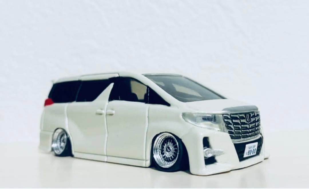 1/64 改　深リム　アルファード ローダウン　ミニカー　BBS シャコタン