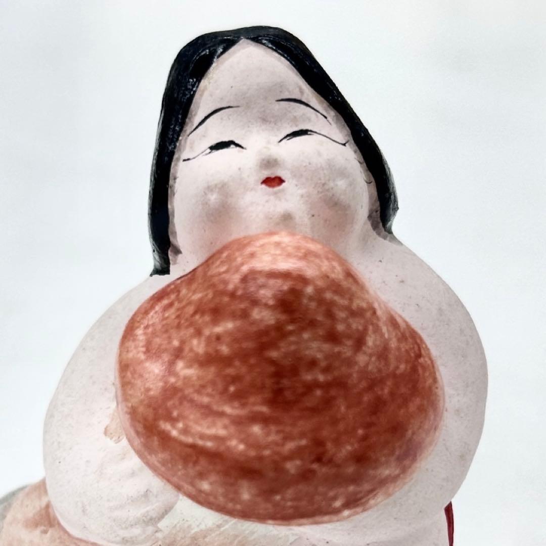 【古玩】昭和初期 郷土玩具 名古屋土人形 松茸おかめ 春画人形　民藝　子孫繁栄