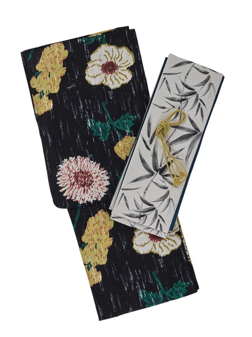 着物・浴衣 KEITAMARUYAMA Ameri BLACK FLOWER YUKATA