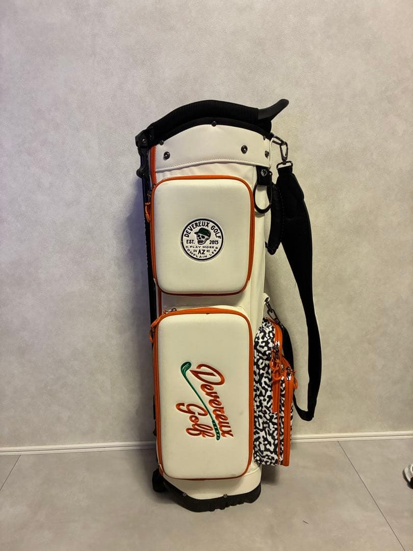 Devereux Golf キャディバッグ ホワイト/オレンジ