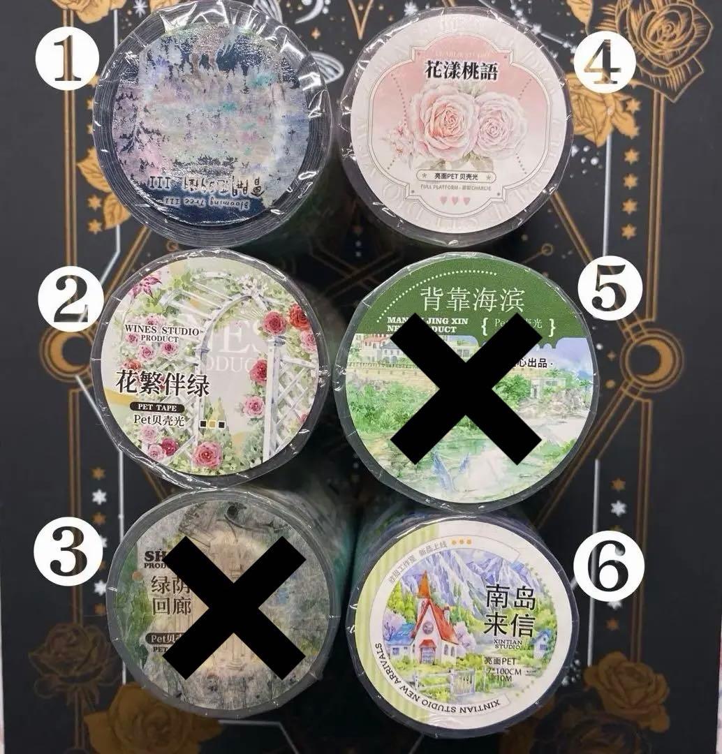 【E1】海外　10m巻　貝殻光/PETマスキングテープ　装飾系/背景系/お花系