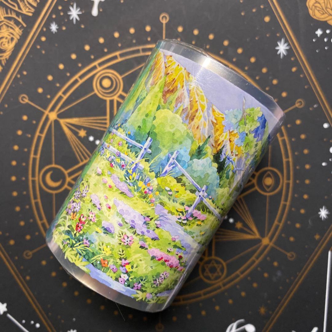 【E1】海外　10m巻　貝殻光/PETマスキングテープ　装飾系/背景系/お花系