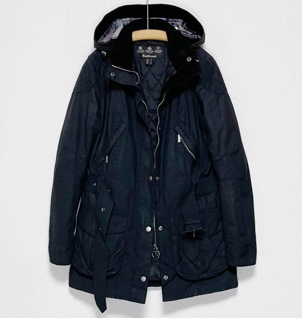 日本未発売 バブアー【BARBOUR】フード付きワックスコットンジャケット 黒L