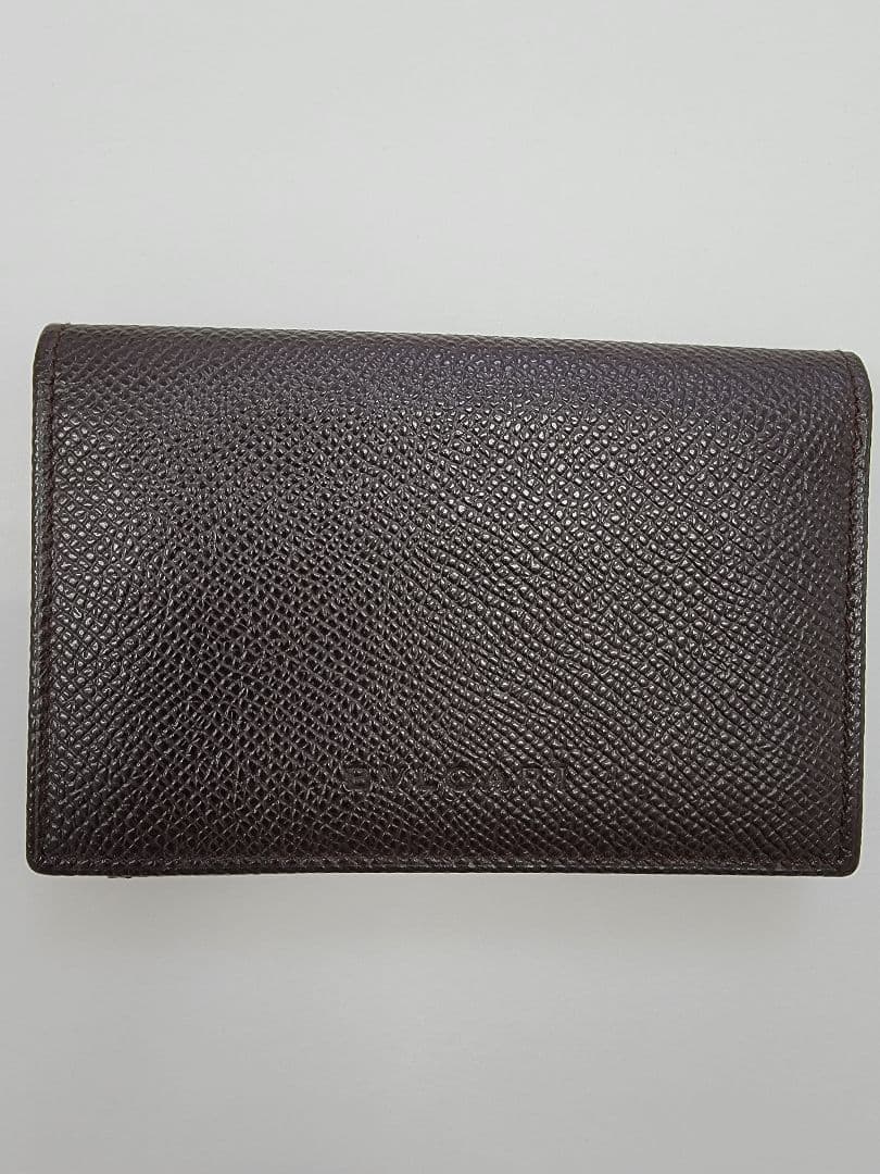 BVLGARI ダークブラウン レザー 名刺入れ