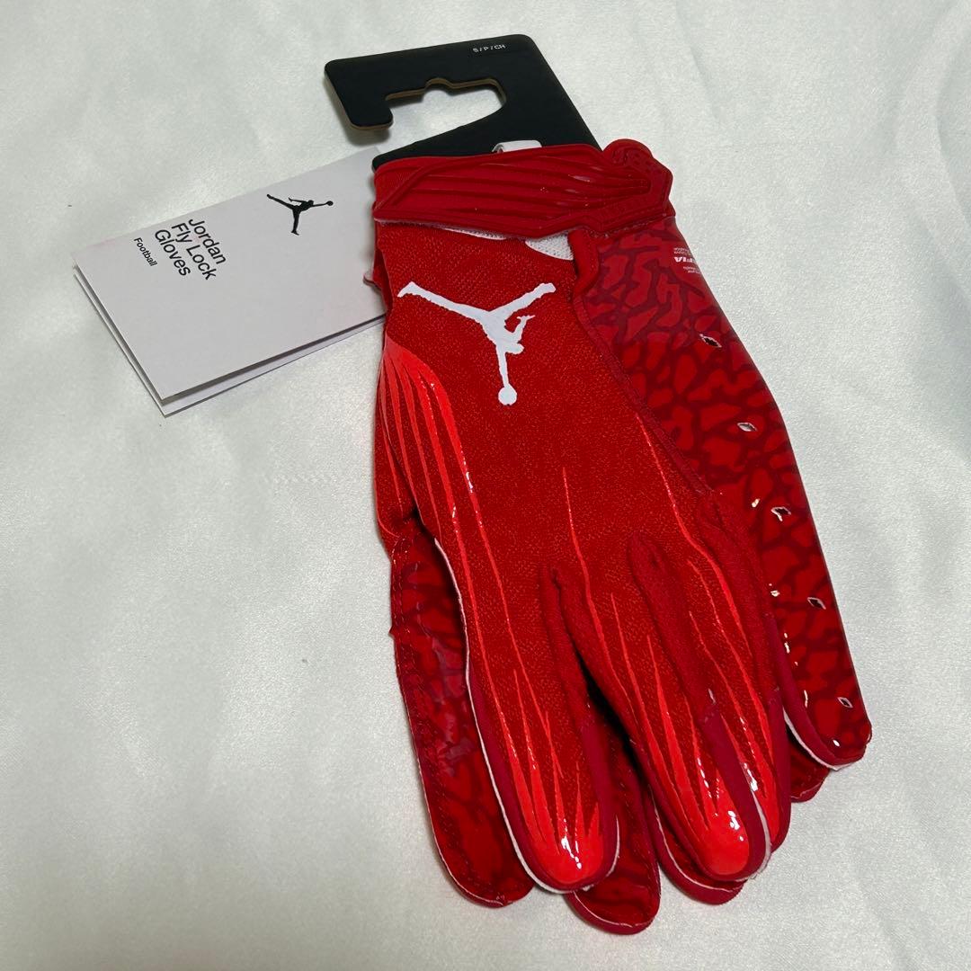 【新品】 アメフト Jordan Fly Lock　グローブ　RED　S