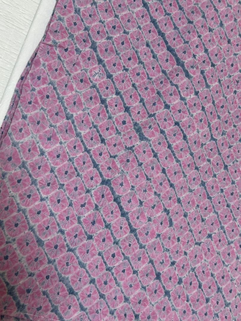 【新品・未使用】有松絞り　蜘蛛の巣絞り　浴衣　お仕立て上がり　ピンク