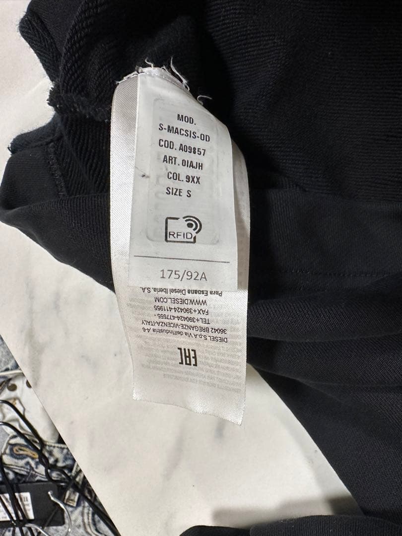 【希少】現行 DIESEL ディーゼル Dロゴ スウェットプルオーバー ブラック