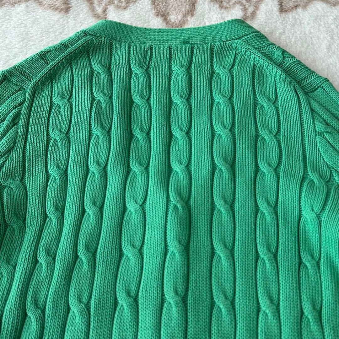 ポロラルフローレン ケーブルニット カーディガン ポニー刺繍 リブ QR LG