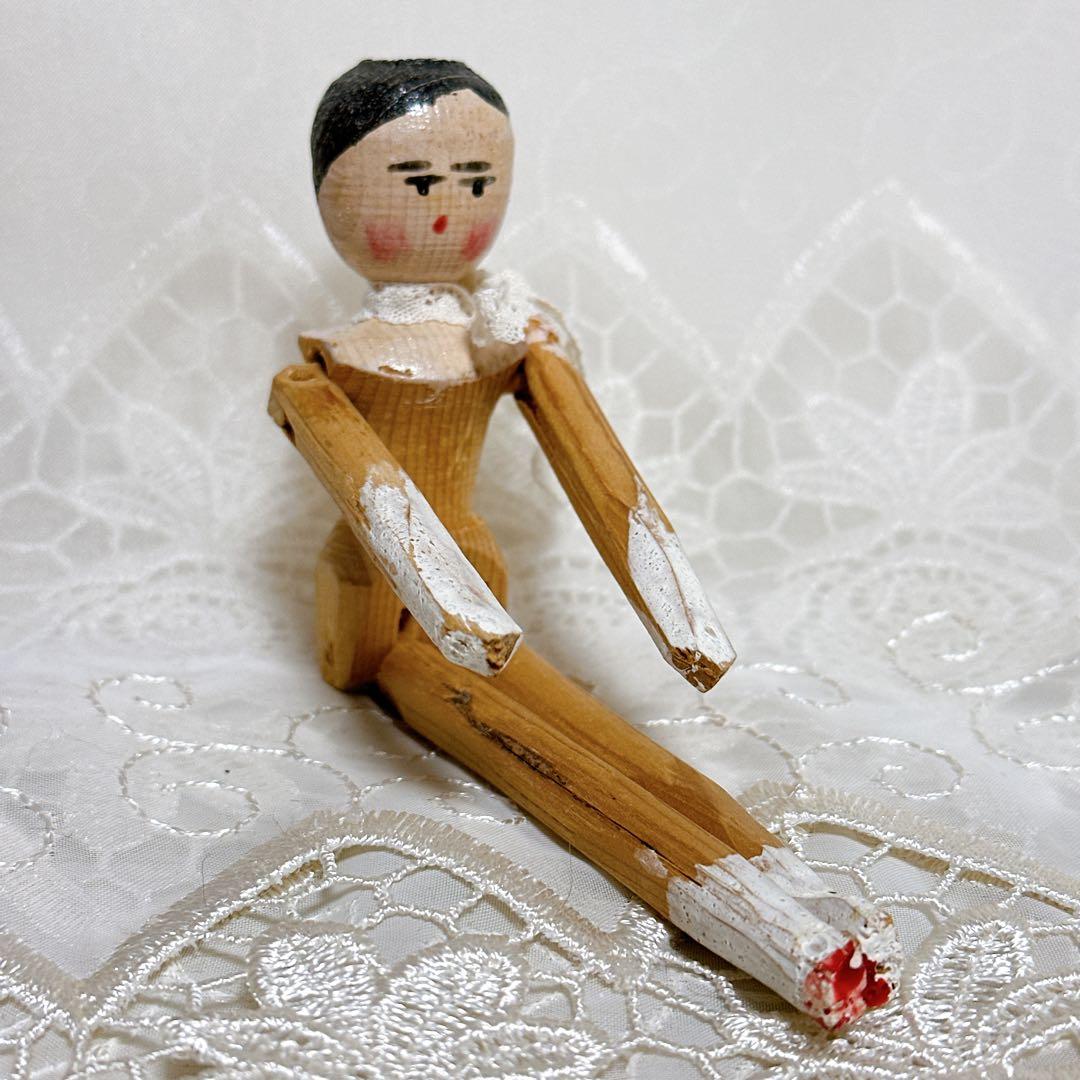 まーちゃん 様　❤️小さなペグドール❤️ アンティークウッデンドール　木製人形