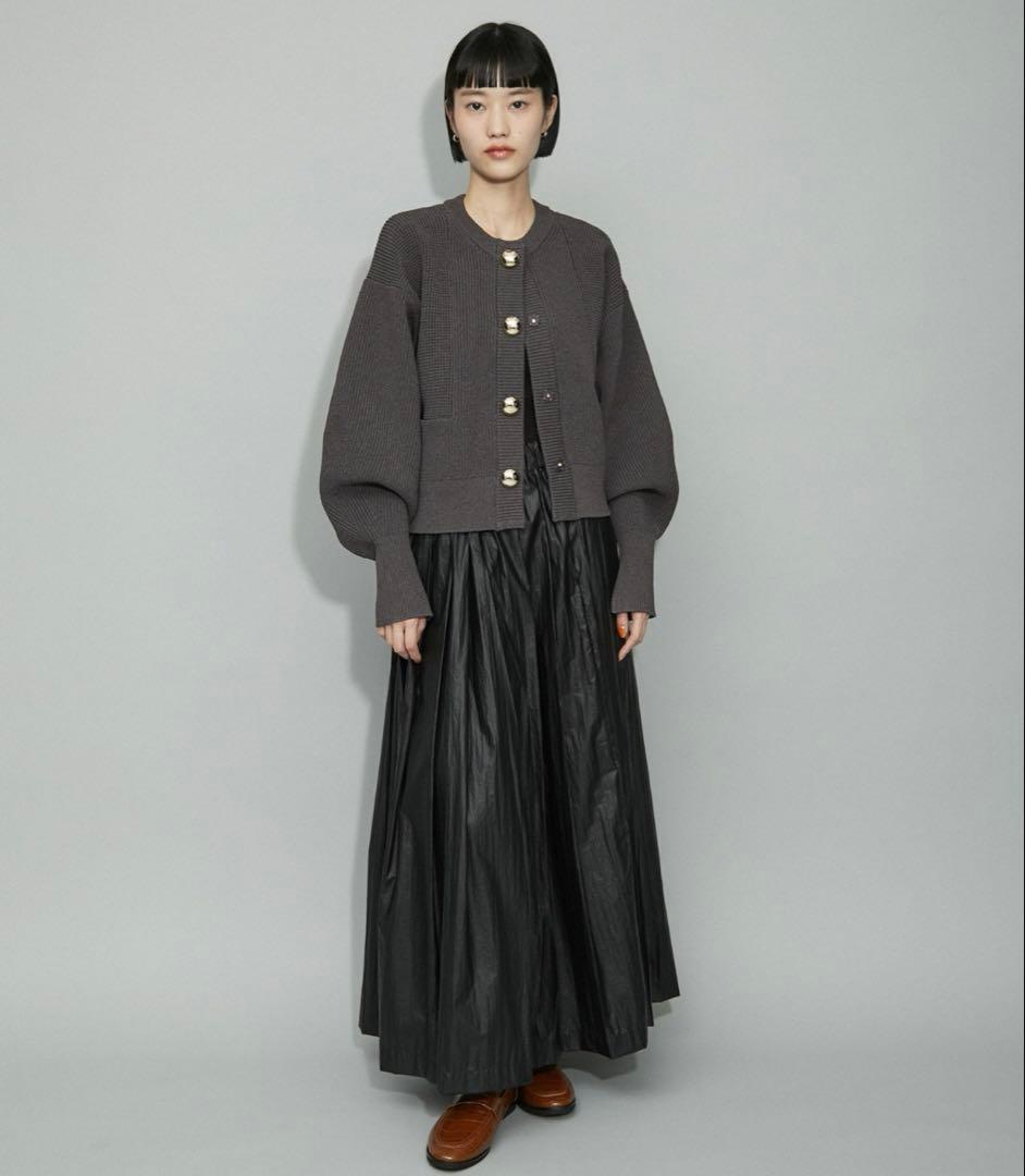 【美品】ADAM ET ROPÉ BIGボタンニットカーディガンF グレー