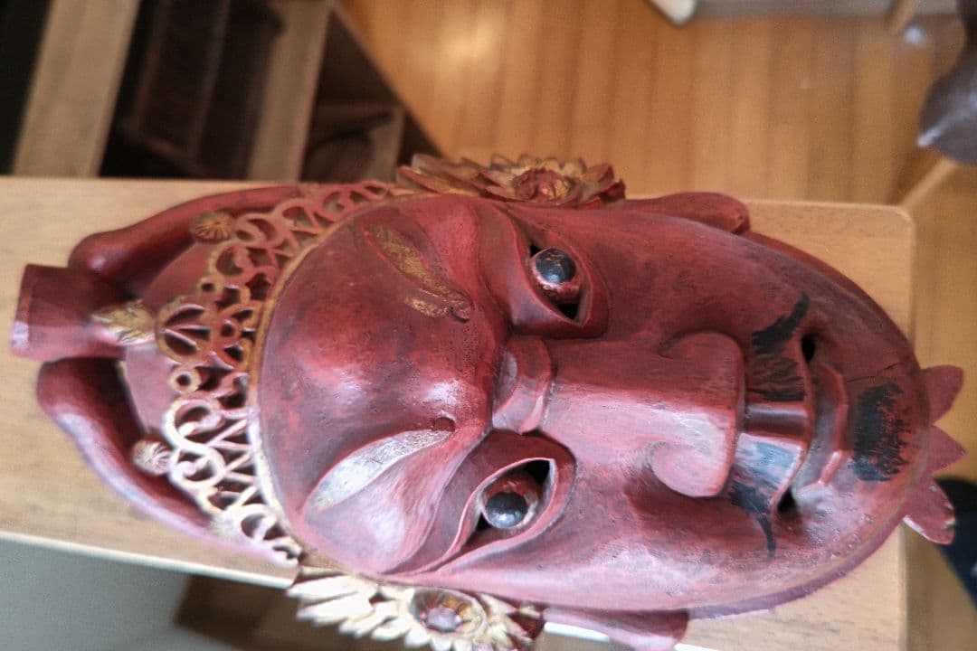 清朝の儀式用仮面、関羽、アンティーク