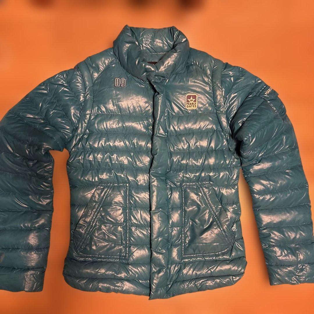2ウェイPEARLY GATES ダウンジャケット ターコイズブルー