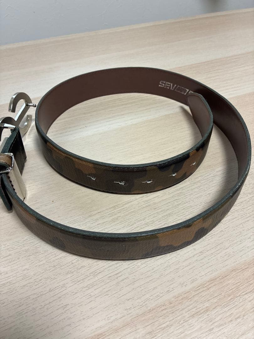 SEV GOLF セブゴルフ ベルト カモ柄 シルバーバックル ユーズド