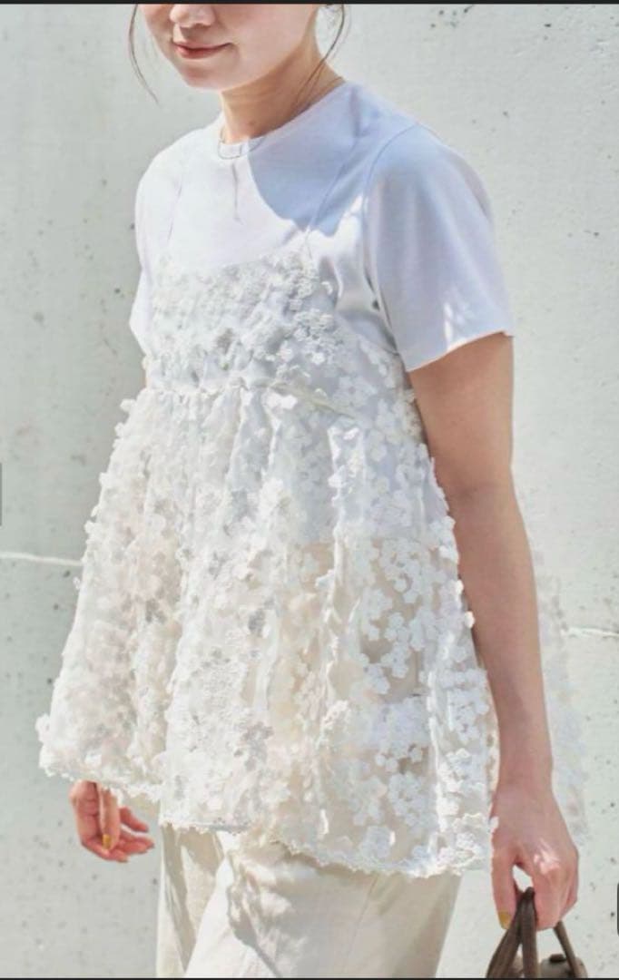 IENA フラワーエンブロイダリー キャミソール